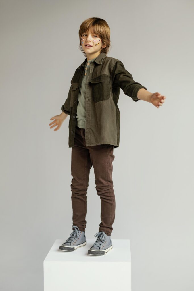 portrait boy with face painted